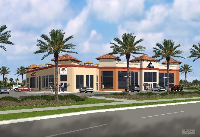 Artist rendering of a new building.