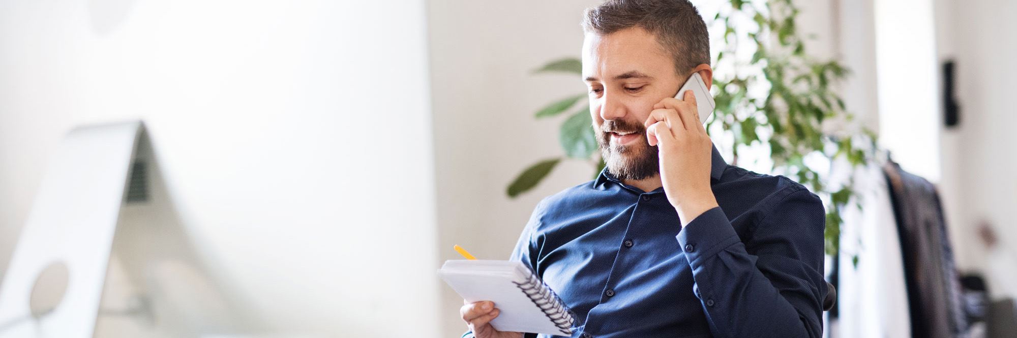 man talking on phone